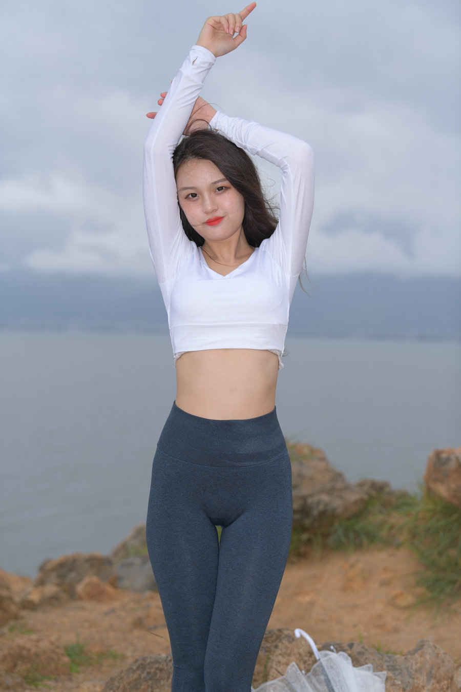 图片[2]-深蓝色瑜伽裤甜美女孩 J1320 514P2V-17.5GB-野途图库